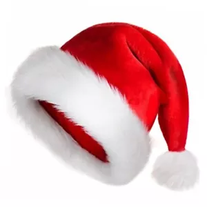 Christmas Hat Santa Hat Adult: Xmas Holiday Hat for Women and Men - 1 Pcs - Picture 1 of 7