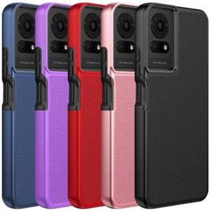 Funda de teléfono para TCL 50 LE/K24/K23 de doble capa resistente a prueba de golpes cubierta híbrida - Imagen 1 de 36