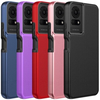 TJS For TCL 50 LE /K24/K23 Phone Case Dual Layer Heavy Duty Shockproof Hybrid Cover