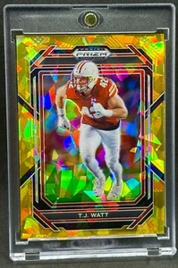 T.J. Watt RARE GOLD ICE  REFRACTOR INVESTMENT CARD SSP PANINI STEELERS MVP MINT - Picture 1 of 2