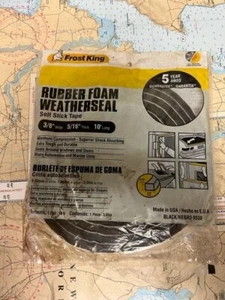 Frost KIng #R538 Black Rubber Foam WeatherStrip. - Imagen 1 de 1