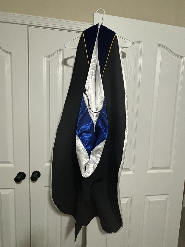 Graduation Deluxe Doctoral Hood (White/Blue) NEW - Image 1 of 1