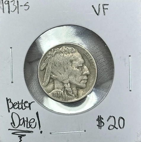 1931 S Buffalo Nickel VF -Better Date! Cover