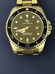 Reloj EUROtops Hombre - Ocean Master Buceo Cuarzo Acero Inoxidable Nuevo Esfera Negra - Imagen 1 de 14