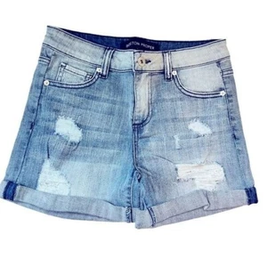 Boston Proper High Waisted Distressed Denim Shorts Size 2 New - Picture 1 of 11