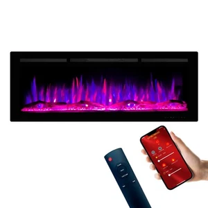 50" Electric Fireplace Heater Wall Mount or in-Wall Recessed Fireplace 750/1500W - Picture 1 of 9