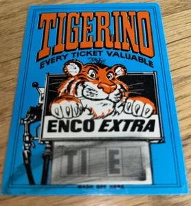 1966 TIGERINO ENCO EXTRA Game Card Piece  - Picture 1 of 2