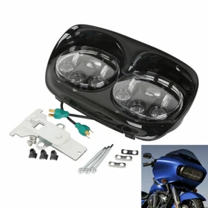 LED Dual Headlight Fit For Harley Touring CVO Road Glide Ultra FLTRUSE 1998-2013 - Picture 1 of 7