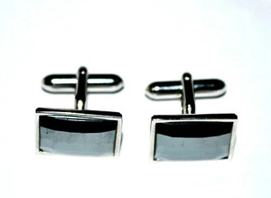 Swank Silver Tone Cufflinks Mirror Small Squares Gray Disco Ball Insect Eye Like - Picture 1 of 3