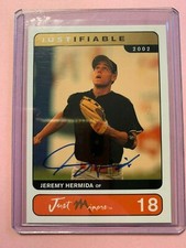 A2983 - 2002-03 Justifiable Autographs #18 Jeremy Hermida/50