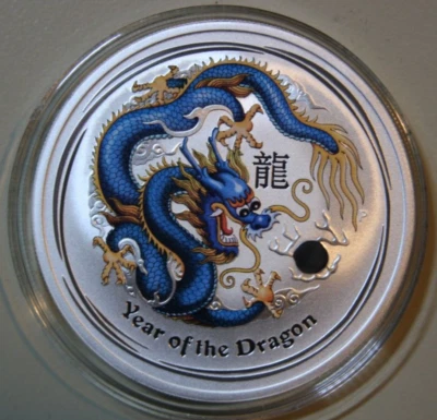 Australia 1 Dólar 2012 Plata 1 Oz #F5484 "Año Del Dragón" ANDA Sidney CSS - Imagen 1 de 4