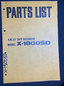 AKAI X-1800SD Parts List Tape Recorder Original - Picture 1 of 3