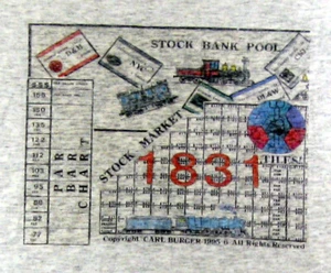 Camiseta Vintage Años 90 1831 de Carl Burger (1995), Juego de Tren 18xx, Talla Grande - Imagen 1 de 4