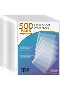 500 Sheet Protectors, 8.5 X 11 Inch Clear Page Protectors for 3 Ring Binder - Picture 1 of 7