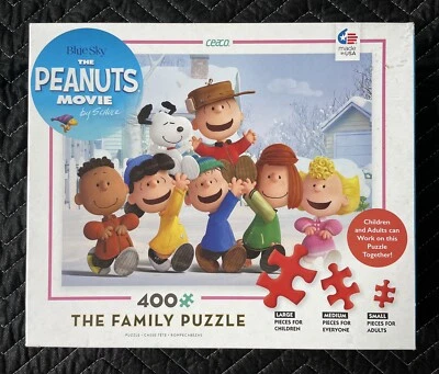 Rompecabezas familiar Blue Sky The Peanuts película 400 piezas Ceaco Schulz Foto 1 de 4