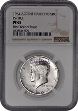 1964 Proof Kennedy Half Dollar 50c Accent Hair DDO FS-103 NGC PF68 (PR68)