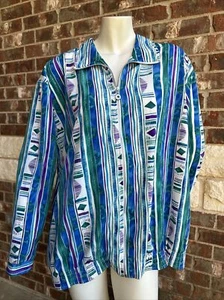 Vtg Teddi Zip Up Sweater Blouse Size L/XL - Picture 1 of 5