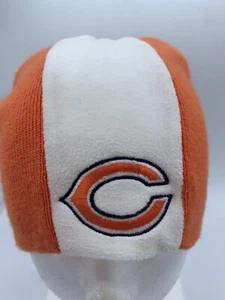 Chicago Bears Beanie Adult One Size Fits All Orange White Winter Cap NFL Reebok - Picture 1 of 4
