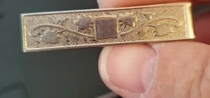 24Tb Vtg Silver Tone Floral Tie Clasp - Picture 1 of 2