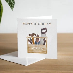 Personalised Builder Birthday Card Carpenter Birthday Gifts Husband Bday Card - Picture 1 of 5