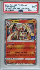 Charizard 135/SM-P PSA 9 2020 Pokemon Indonesian Tag Team Gym Prize Promo - Picture 1 of 2