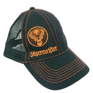 Jägermeister Hat Snapback Trucker Ball Cap Black Vented Mesh Back Logo Authentic - Picture 1 of 5