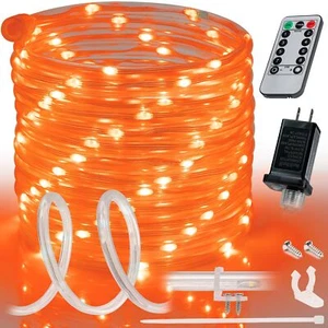 Orange 8-Mode LED Outdoor Waterproof Rope Light 10' 20' 25' 50' 100' 150' ft - Picture 1 of 6