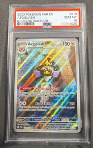 Pokemon Karte Aegislash Illustration Rare 210 Paradox Rift Graded PSA 10 GEM MINT - Bild 1 von 3