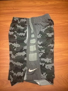 Nike Elite Dri Fit Gray Design Shorts Size Youth Medium - Picture 1 of 8