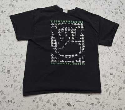 Camiseta gráfica de snowboard K2 para hombre talla L negra vintage trituración de snowboard Foto 1 de 4