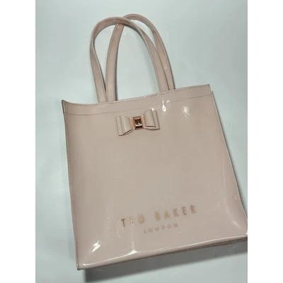 Ted Baker London Pink Patent Bow Tote Bag Shopper Handbag - Image 1 of 4