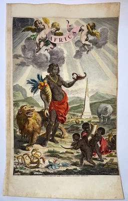 AFRICA OTTENS REINER & JOSHUA 1730 TITLE PAGE LARGE NICE ANTIQUE FRONTISPIECE - Image 1 of 4