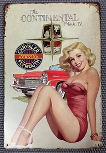 Lincoln Continental Mark IV Blechschild Vintage Look Reproduktion Pin Up 12"x 8" - Bild 1 von 5