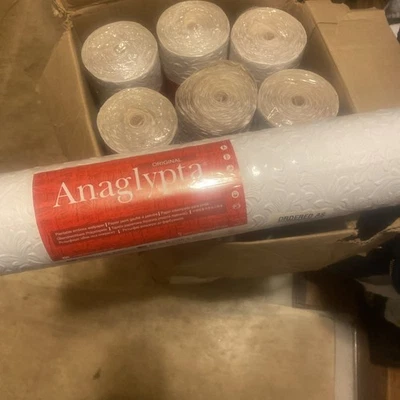 7 Papel tapiz pintable dúplex texturizado Anaglypta Wilton RD314 33’x 20,5” Foto 1 de 4