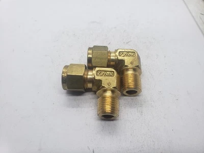 TYLOK B-6-DME-4 LATÓN 90° CODO MACHO 3/8" TUBO OD 1/4" MNPT, LOTE DE 2, NNB Foto 1 de 4