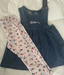 Tommy Hilfiger Girls 2ps Set With A Chambray Embroidered Tunic &Leggings 6 NWT - Picture 1 of 8