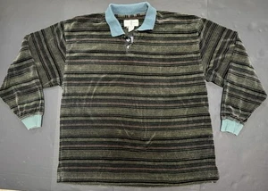 Camisa De Colección River Trader Manga Larga Cuello Rayas Terciopelo Texturizado Para Hombre Talla L Años 90’s - Imagen 1 de 9