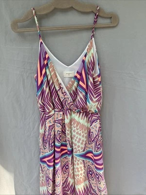 Women's Everly Adjustable Spaghetti Strap Sun Dress Size Medium Bright Vneck - Image 1 of 4