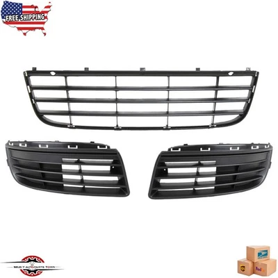 Fits 2005-2010 Volkswagen Jetta New Front Bumper Lower Grille + Fog Light Covers Foto 1 de 4