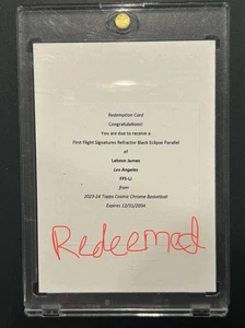 EINGELÖST GEBRAUCHT 2023 Cosmic Chrome Black Eclipse /10 LeBron James Redemption Auto - Bild 1 von 2