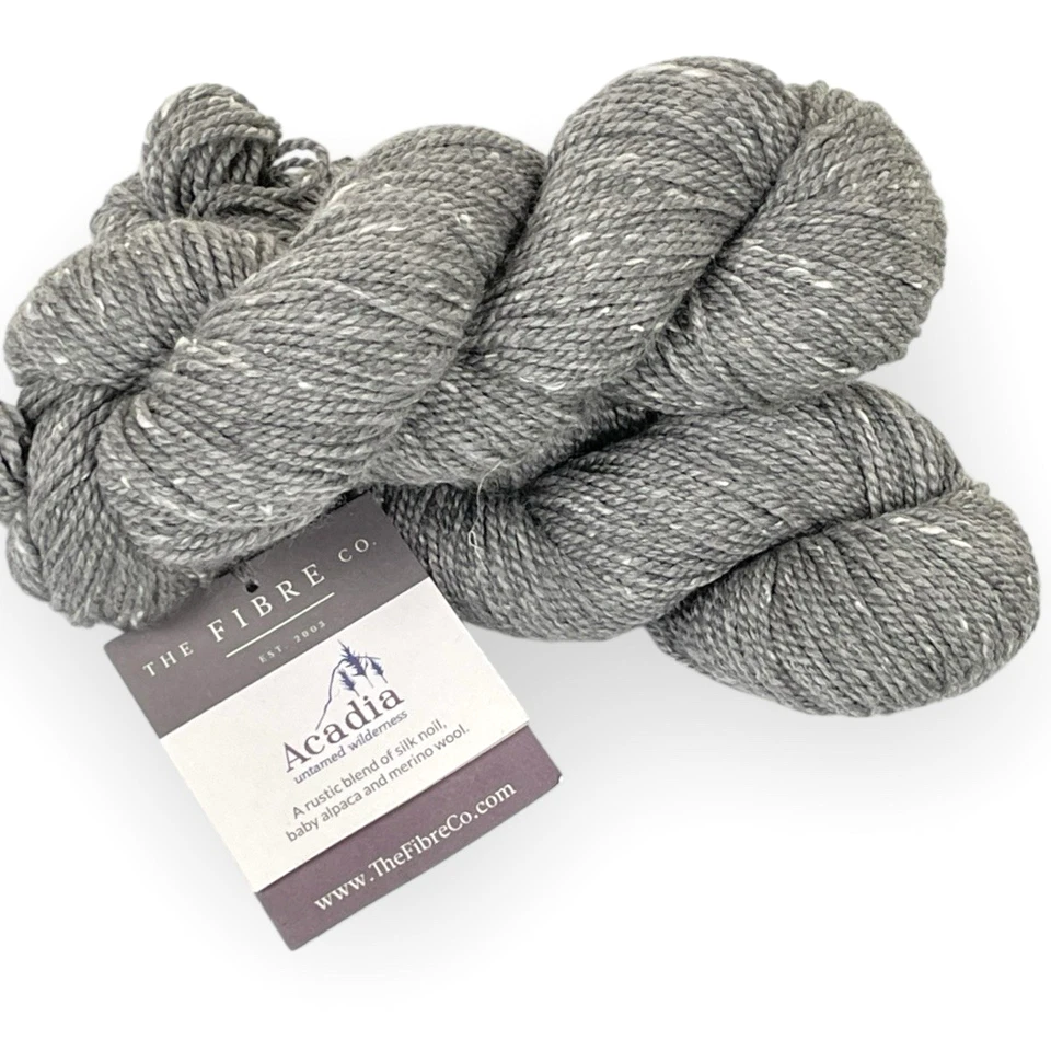 The Fibre Co Acadia Hilado Perú Montaña Gris Ceniza Lana Alpaca Seda Mezcla Lote de 2 Foto 1 de 4