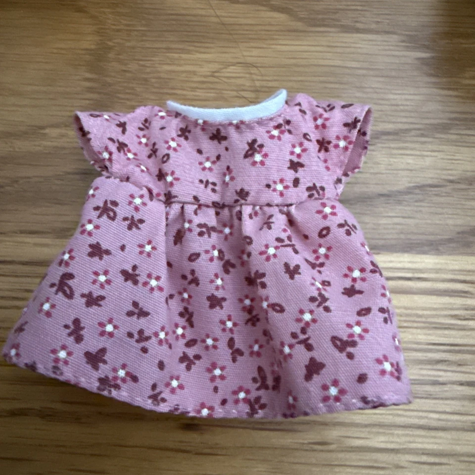 Sylvanian Families Mother's Adult's Dress Original Clothes Mauve Pink Flowers - Image 1 of 3