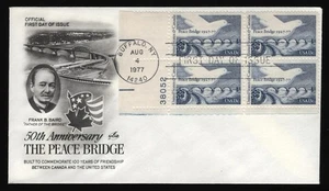 #1721 13c Peace Bridge-Plate Block, Art Craft H/C FDC **ANY 5=FREE SHIPPING** - Picture 1 of 1