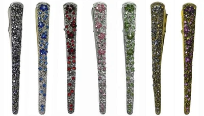 Set of 7 JCGY Metal Crystal Alligator Duckbills Beakclips 7 Colors NM86110-2-7 - Image 1 of 4