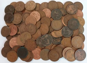 GREAT BRITAIN 100 Circulated Antique Large UK Penny Coin Restposten - ACTUAL PHOTO - Bild 1 von 1