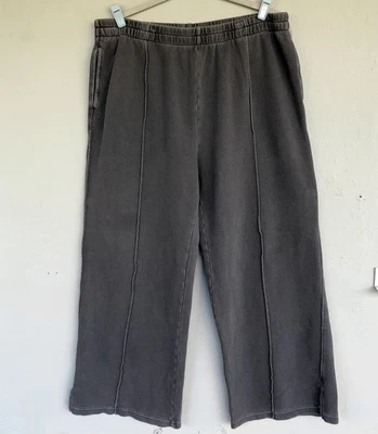 Pantalones deportivos Aerie Costuras para mujer L gris pierna ancha tiro alto salón atletismo Foto 1 de 4