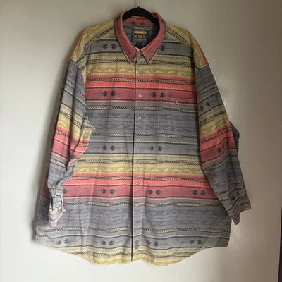 Рубашка вестерн WOOLRICH мужская XXL цветная хлопковая фланелевая на пуговицах вестерн - Изображение 1 из 4