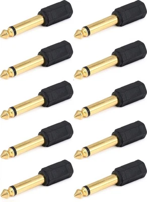 Monoprice 107136 1/4" Mono Enchufe a 3.5mm Mono Jack Adaptador (Paquete de 10) - Nuevo Foto 1 de 2