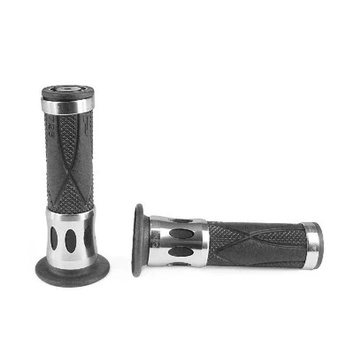 MANOPOLE SCOOTER PROGRIP 728 OE 120 INSERTI IN ALLUMINIO - ARGENTO CON FORO - Immagine 1 di 4