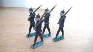 4 SOLDATS  PLOMB 1/2 RONDE BOSSE  SECOND EMPIRE   Ht 75 mm  BON ÉTAT - Imagen 1 de 1